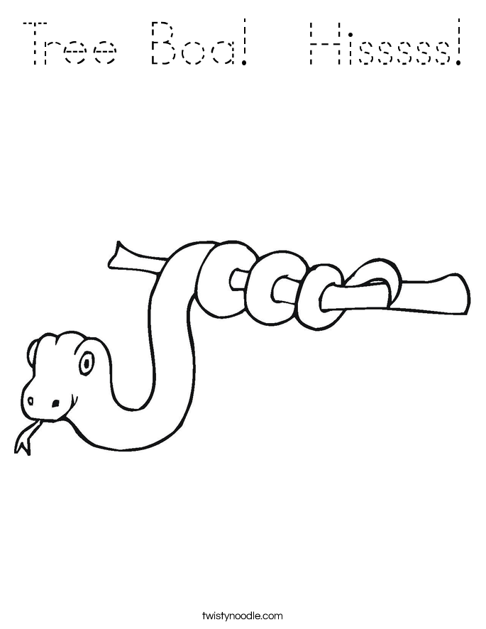 Tree Boa!  Hisssss! Coloring Page