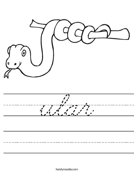 Snake on a Stick Worksheet