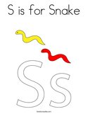 S is for Snake Coloring Page