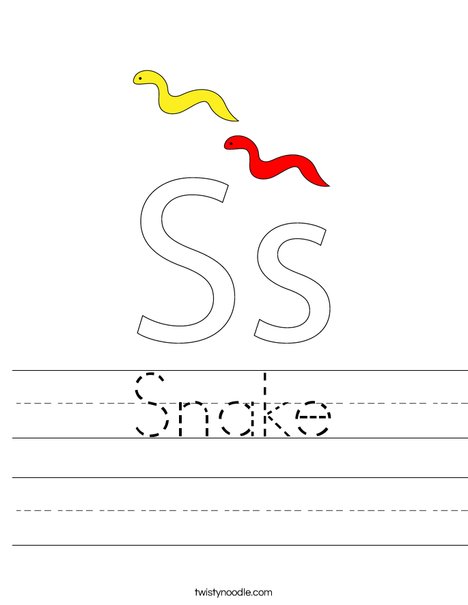 Snake Worksheet - Twisty Noodle