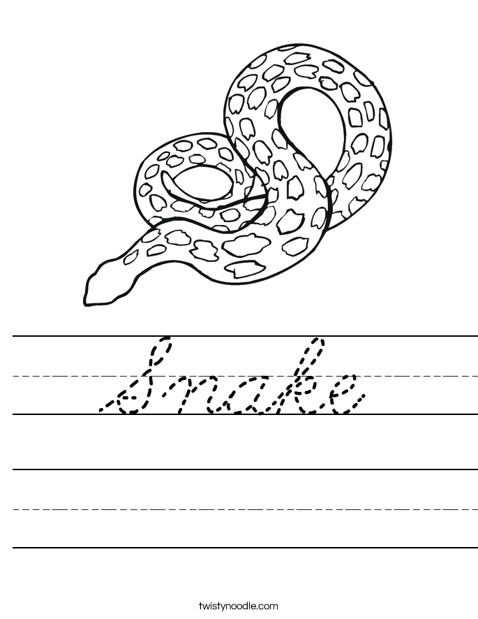 Snake Worksheet