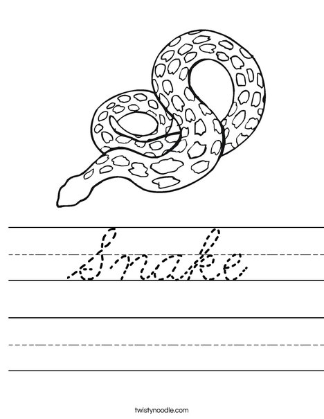 Spotted Snake Worksheet