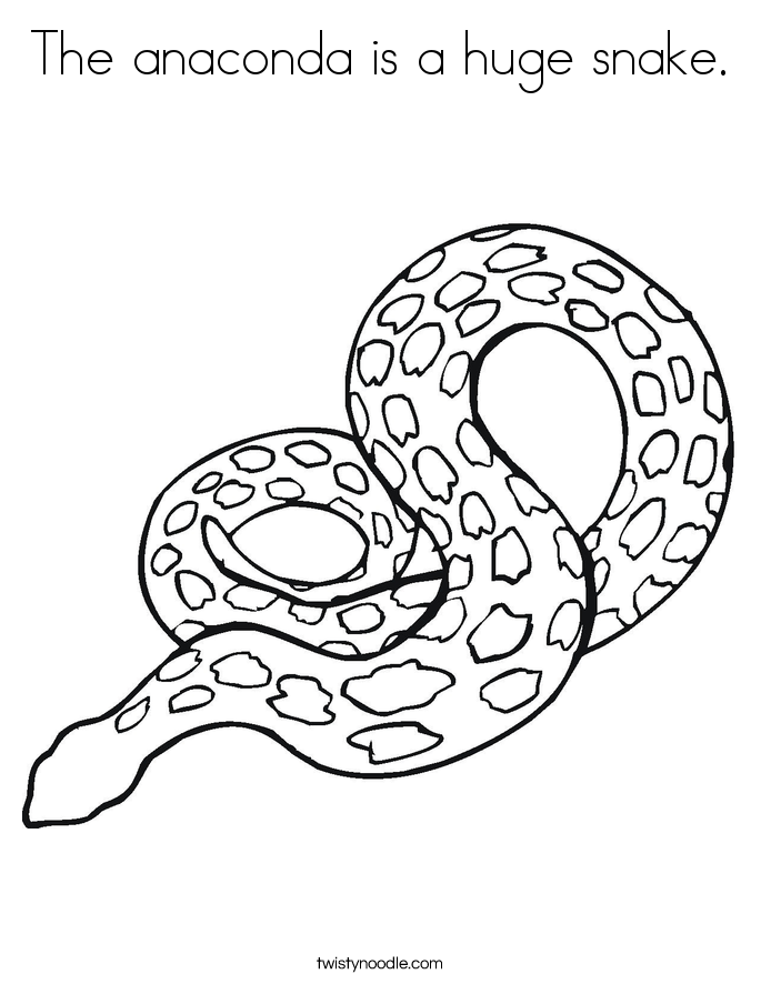 Download The anaconda is a huge snake Coloring Page - Twisty Noodle