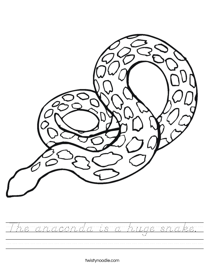 The anaconda is a huge snake. Worksheet