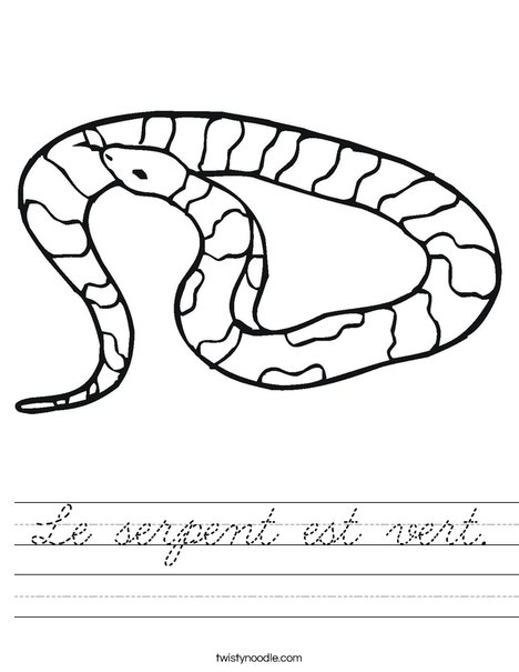 Striped Snake Worksheet