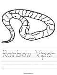 Rainbow Viper Worksheet