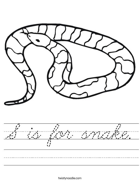 Striped Snake Worksheet