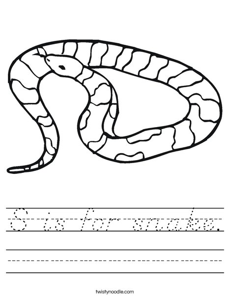 Striped Snake Worksheet