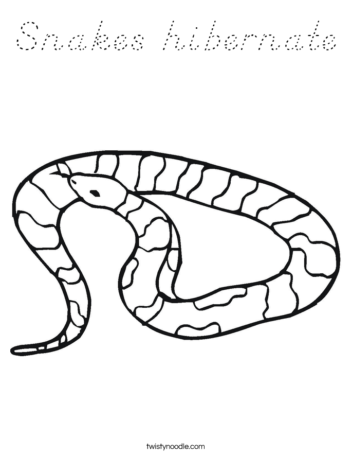 Snakes hibernate Coloring Page