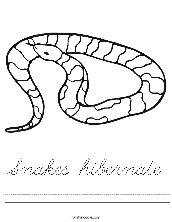 Snakes hibernate Worksheet