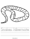 Snakes hibernate Worksheet