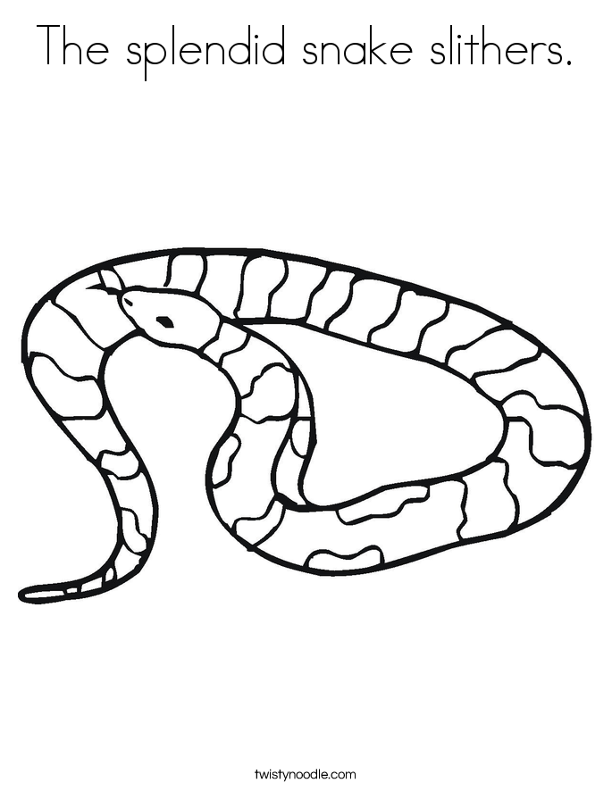 The splendid snake slithers. Coloring Page