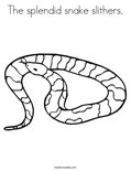 The splendid snake slithers.Coloring Page