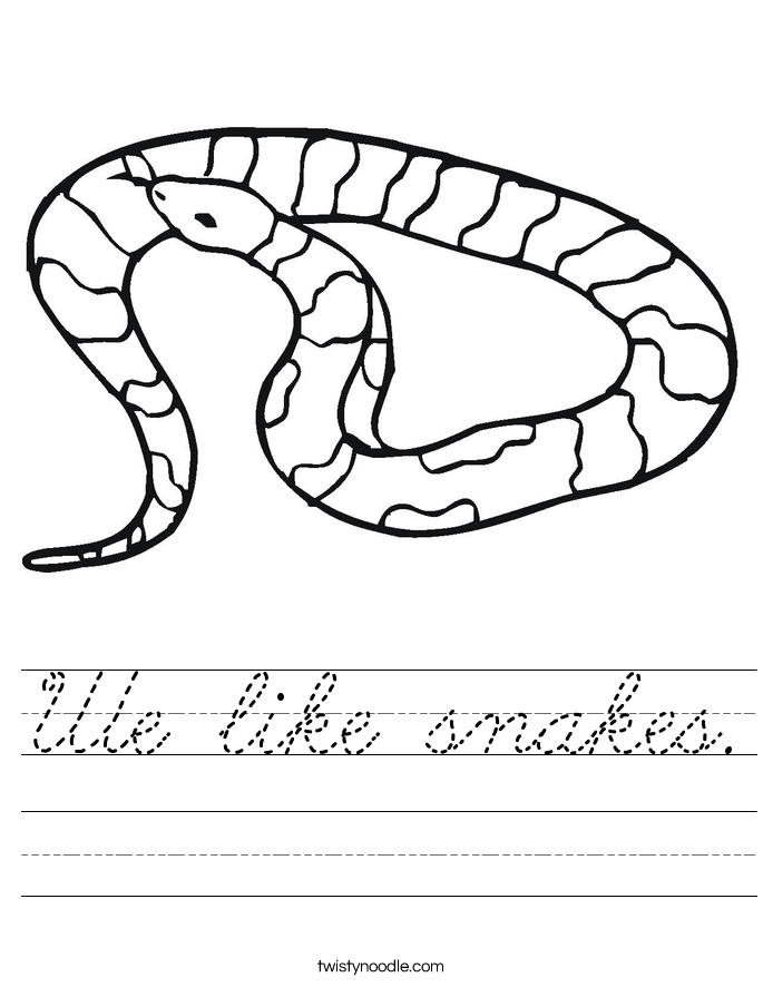 We like snakes. Worksheet