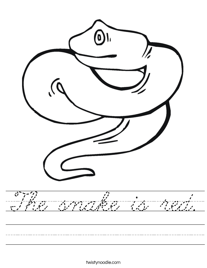 The snake is red. Worksheet