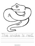 The snake is red. Worksheet