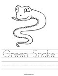 Green Snake Worksheet