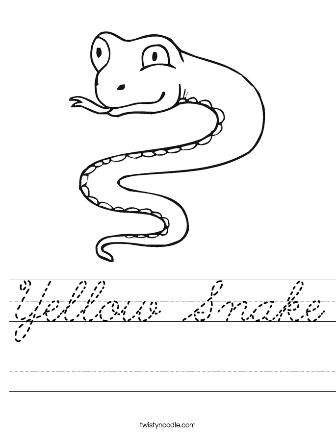 Yellow Snake Worksheet