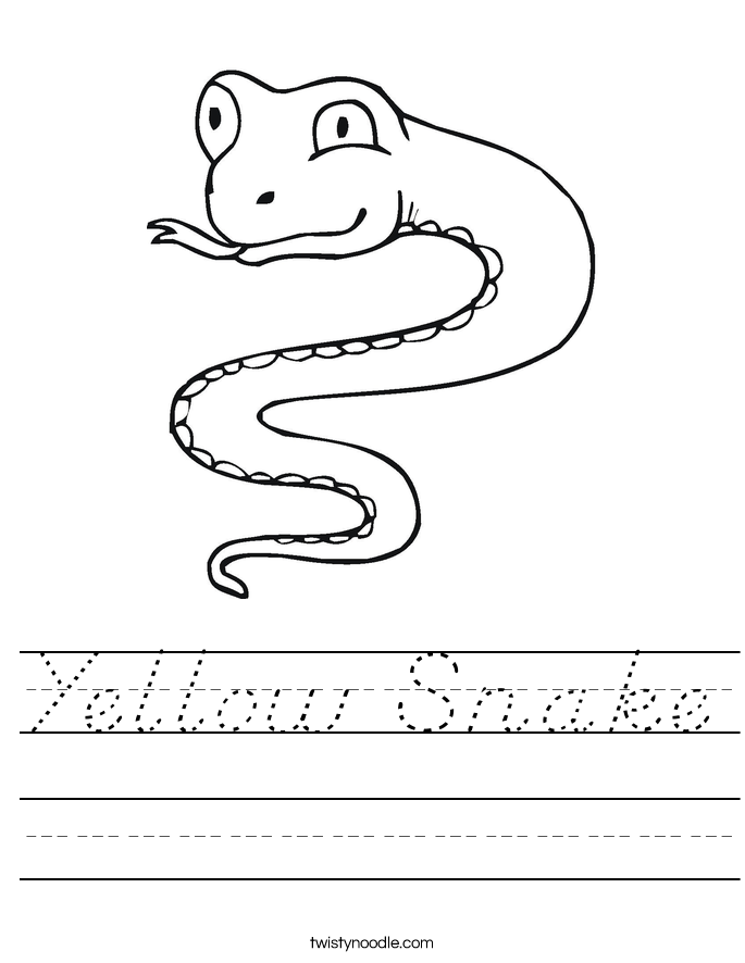 Yellow Snake Worksheet