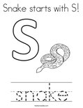 Snake starts with S! Coloring Page