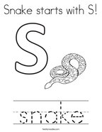 Snake starts with S Coloring Page
