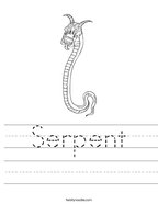 Serpent Handwriting Sheet