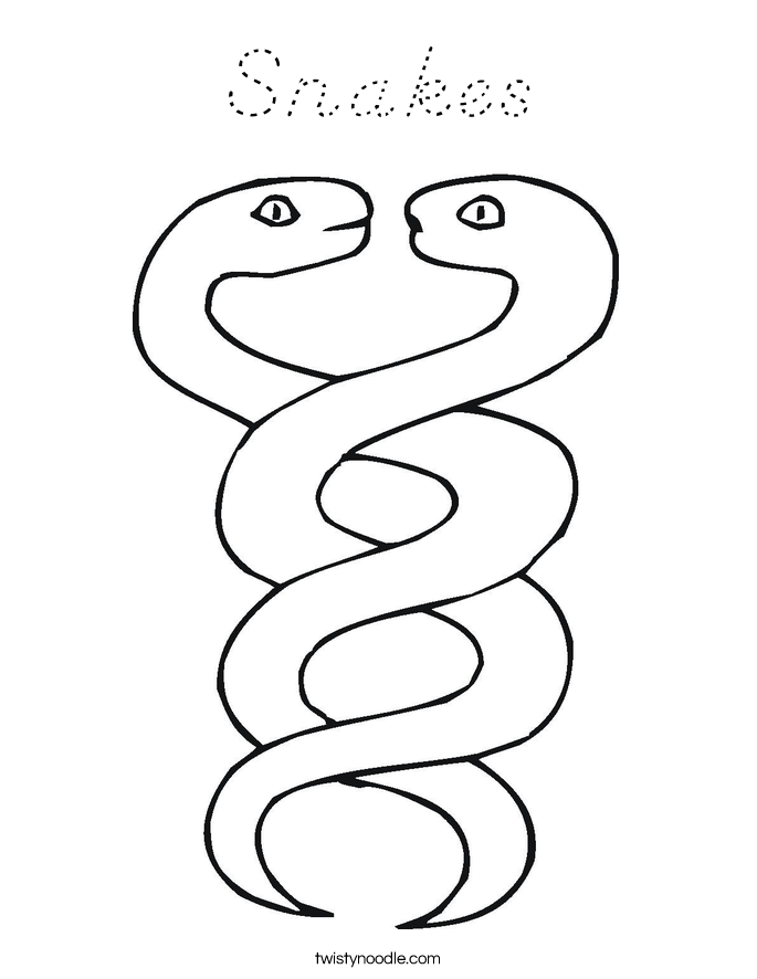 Snakes Coloring Page