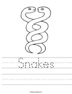 Snakes Handwriting Sheet