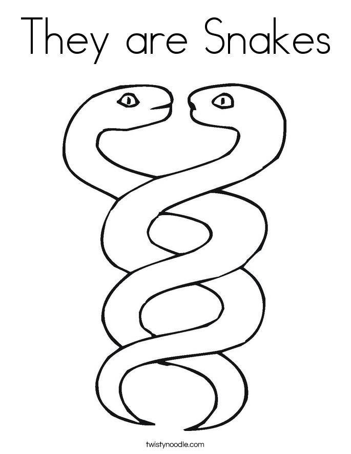 They are Snakes Coloring Page