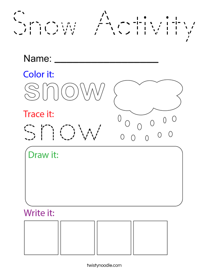Snow Activity Coloring Page