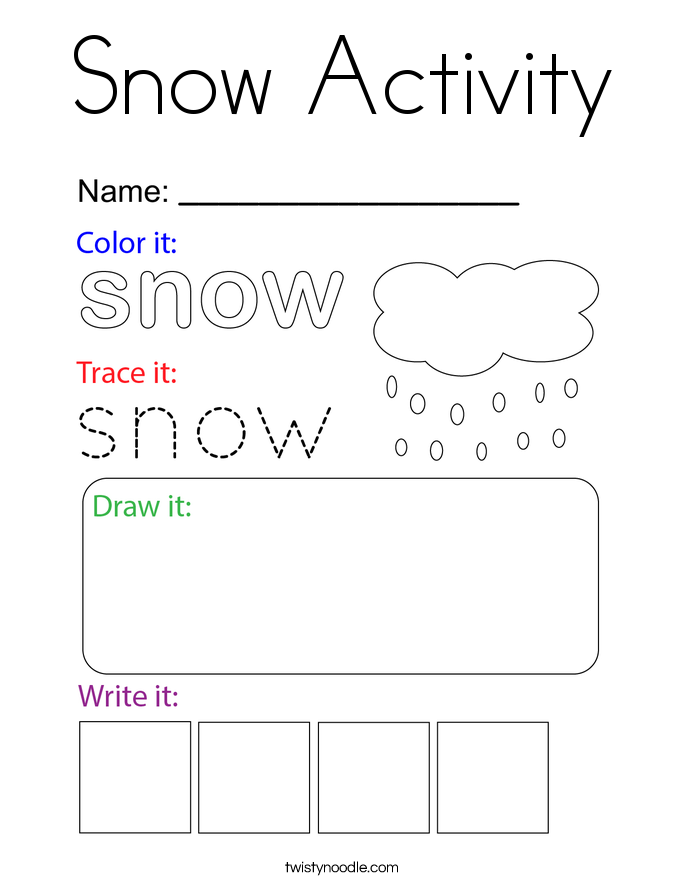 Snow Activity Coloring Page