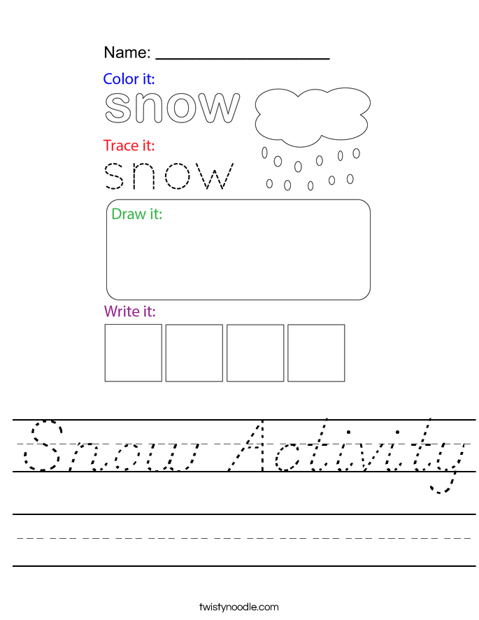 Snow Activity Worksheet
