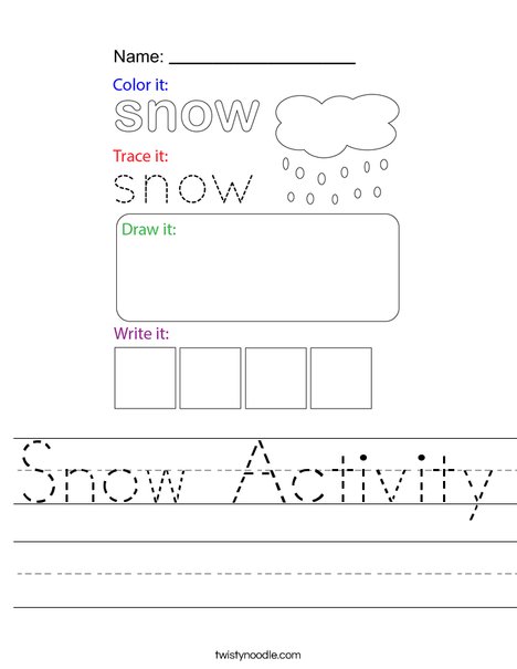 Snow Activity Worksheet