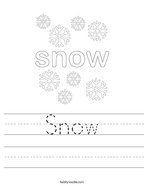 Snow Handwriting Sheet