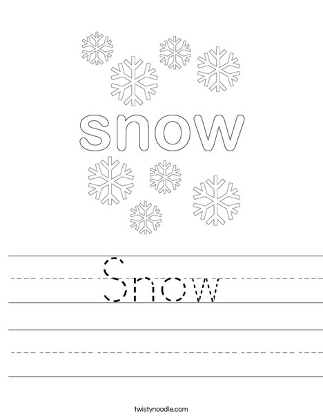 Snow Worksheet - Twisty Noodle