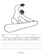 Snowboarder Handwriting Sheet