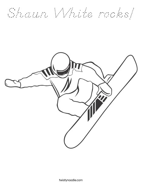 Snowboarder Jumping Coloring Page