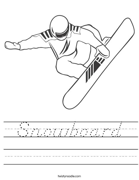 Snowboarder Jumping Worksheet