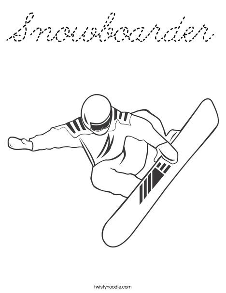 Snowboarder Jumping Coloring Page
