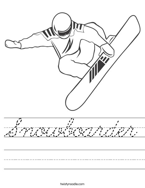 Snowboarder Jumping Worksheet