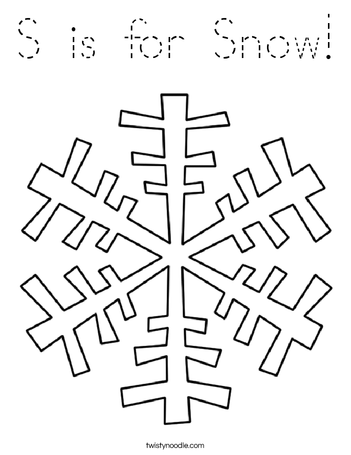 S is for Snow! Coloring Page