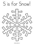 S is for Snow! Coloring Page