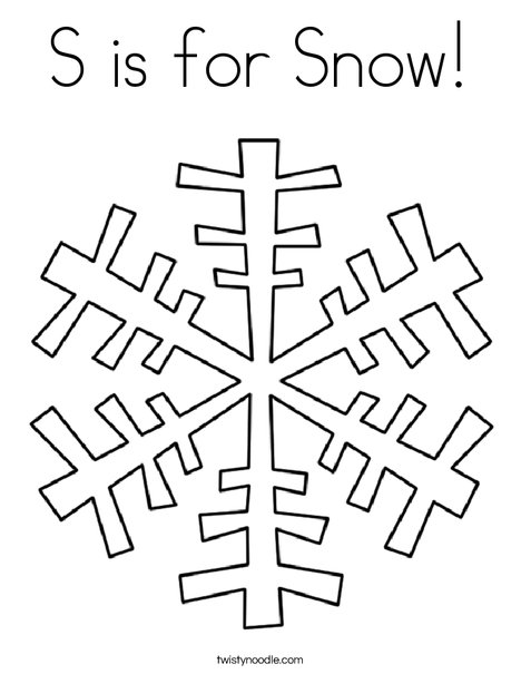S is for Snow Coloring Page - Twisty Noodle