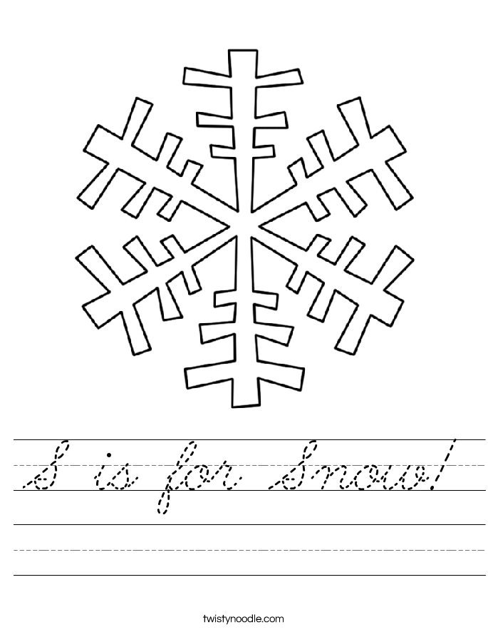S is for Snow! Worksheet