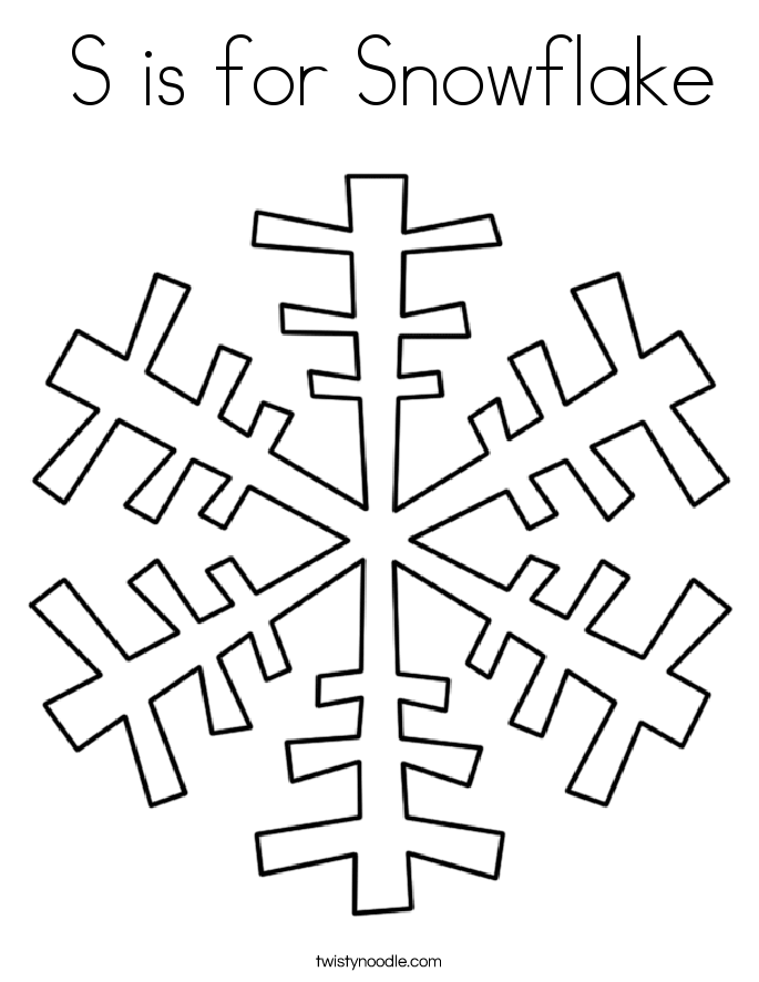  S is for Snowflake Coloring Page
