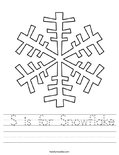  S is for Snowflake Worksheet