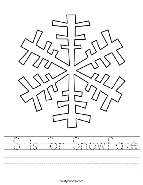 S is for Snowflake Worksheet - Twisty Noodle