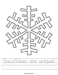 Snowflakes are unique! Worksheet