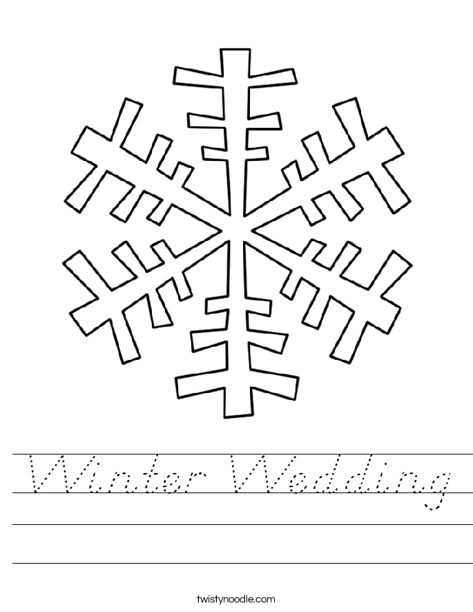 Winter Wedding Worksheet