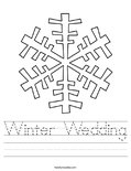 Winter Wedding Worksheet
